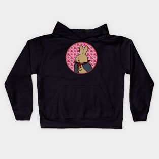 Portrait of a Halloween Horror Vampire Bunny Rabbit Kids Hoodie